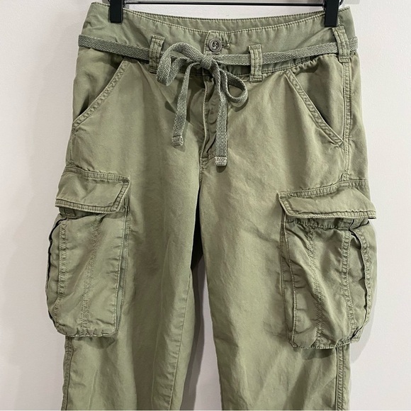 FREE PEOPLE Desert Cargo Pant Moss Green Utility Casual Comfort Size 25 - Picture 4 of 12